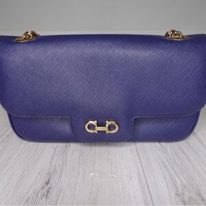 Salvatore Ferragamo Blue Leather Bag
